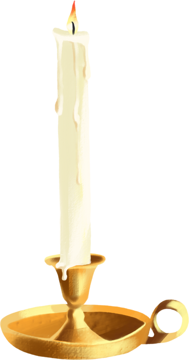 Candle in a candlestick PNG, SVG