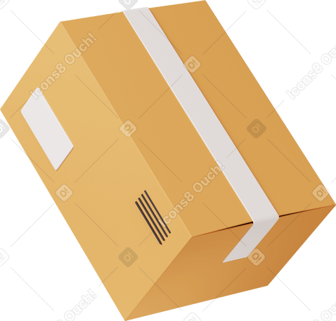 3D cardboard box PNG, SVG