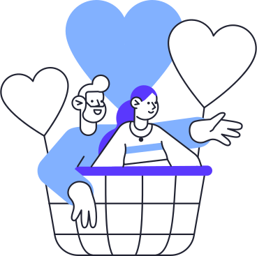man and woman in air balloon PNG, SVG