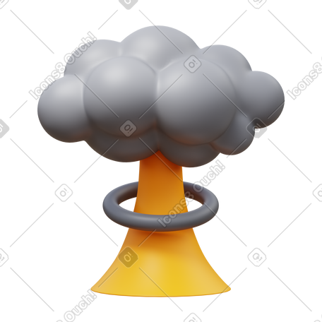 3D mushroom cloud PNG, SVG