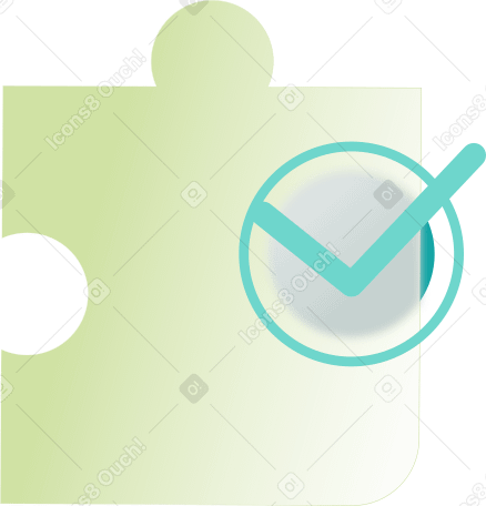 puzzle piece with check mark PNG, SVG