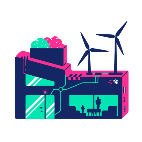 House on wind power PNG, SVG