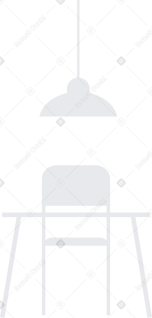 desk chair lamp coworking space Illustration in PNG, SVG