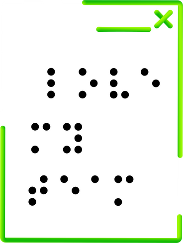 Frame with the braille text PNG, SVG