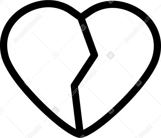 white broken heart Illustration in PNG, SVG