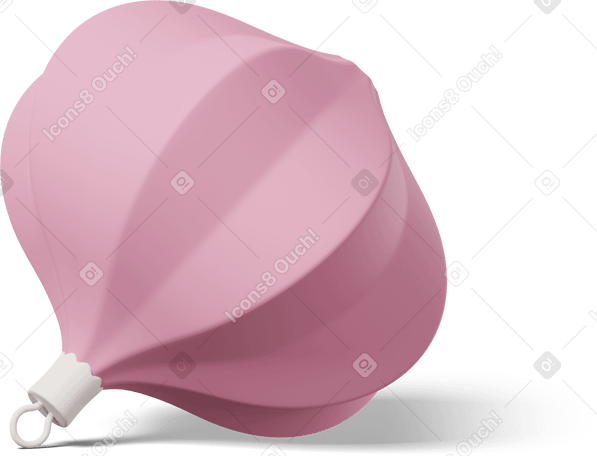3D pink onion shaped christmas ball lying on ground Illustration in PNG, SVG