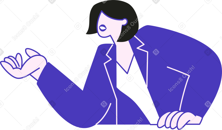 穿蓝色夹克的女人 PNG, SVG