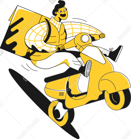 delivery man on a scooter PNG, SVG