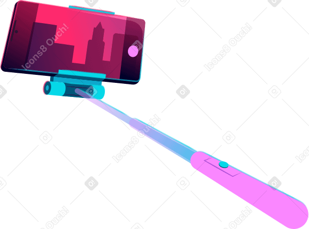 selfie stick with phone PNG, SVG