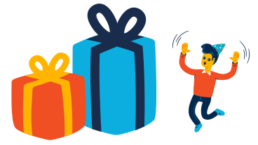 Man received a very big gift PNG, SVG