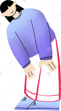 girl standing and bending down a little PNG、SVG