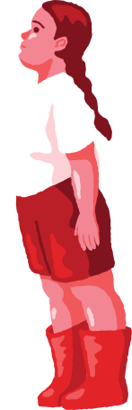 chubby girl standing Illustration in PNG, SVG