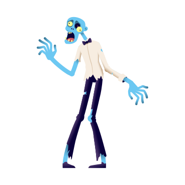 Creepy zombie in torn clothes PNG, SVG