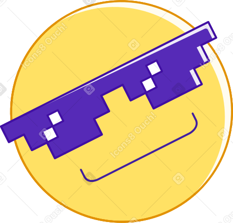smiley with glasses PNG, SVG