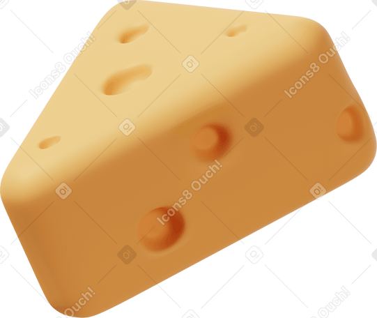 3D Piece of yellow cheese  PNG, SVG