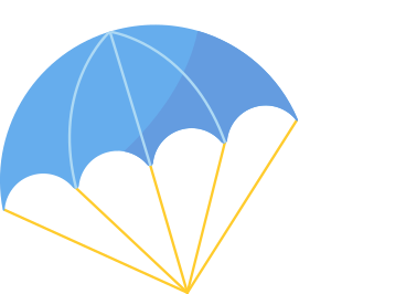 open blue parachute PNG, SVG