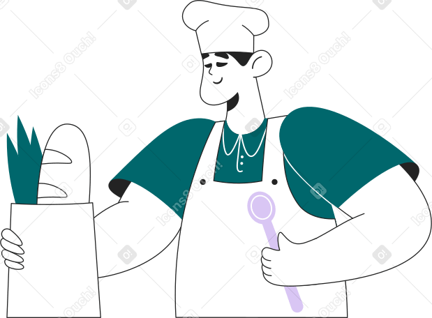 cook with food package Illustration in PNG, SVG