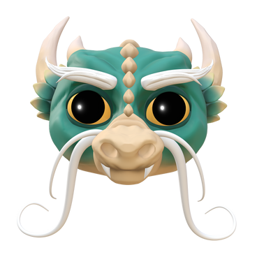 Green Chinese dragon's head PNG, SVG