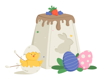 Cottage cheese Easter and a chick PNG, SVG