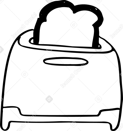 тостер с хлебом в PNG, SVG