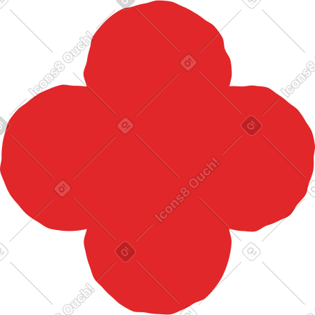 red quatrefoil PNG, SVG