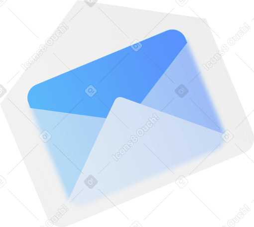 mail with a frosted glass effect Illustration in PNG, SVG