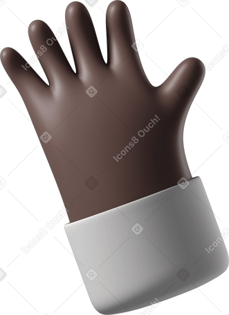 3D Black skin hand waving hi PNG, SVG