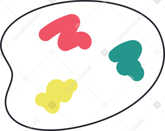 palette with paints Illustration in PNG, SVG