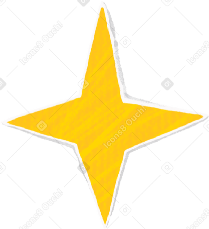 yellow new year's star Illustration in PNG, SVG