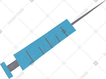 Blue medical syringe PNG, SVG