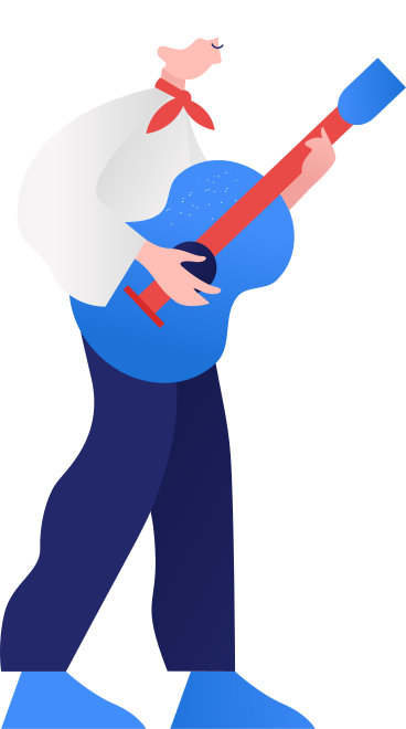 guy with the guitar PNG, SVG