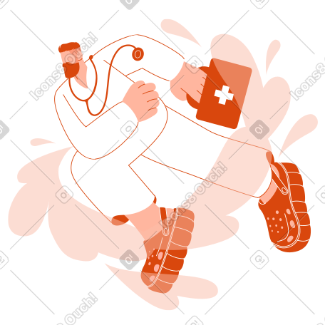 Doctor rushing to the patient PNG, SVG