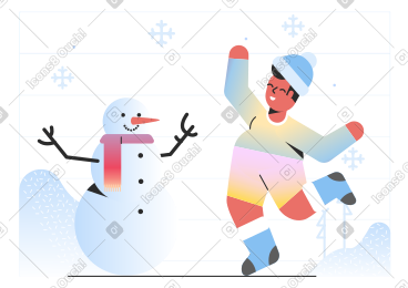 Playing in snow PNG, SVG