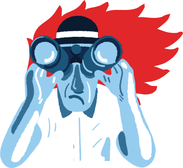 A man looking through a pair of binoculars PNG, SVG