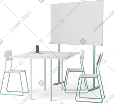 Table three chairs PNG, SVG