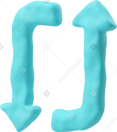 3D Three-quarter view of a light blue refresh icon PNG, SVG