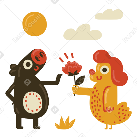 First date Illustration in PNG, SVG