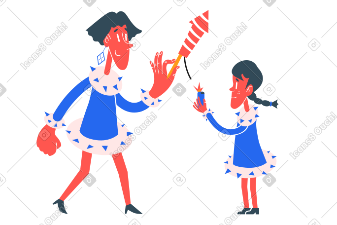 男人和女孩放烟花 PNG, SVG