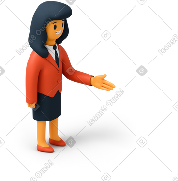 微笑的女人伸出她的手 PNG, SVG