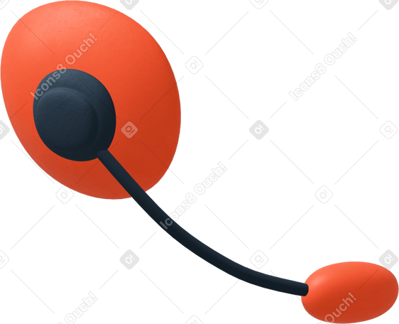 3D Support headphones with microphone PNG, SVG