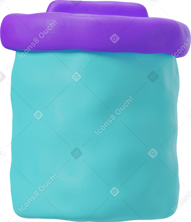 3D blue bin PNG, SVG