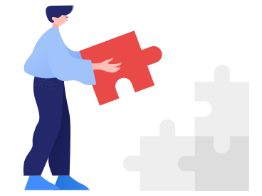Man holding a puzzle piece PNG, SVG