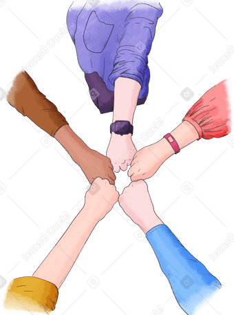 people's hands are joined in the center PNG、SVG