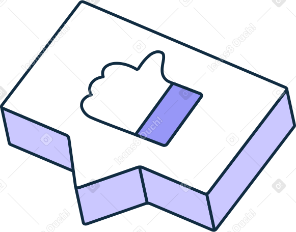 speech bubble with thumbs up animated illustration in GIF, Lottie (JSON), AE