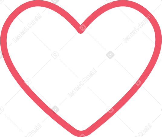 붉은 선형 심장 PNG, SVG