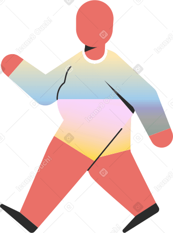chubby child walking Illustration in PNG, SVG