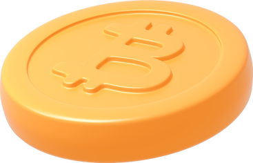 Close up view of yellow bitcoin PNG, SVG