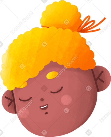 sleeping girl with yellow hair Illustration in PNG, SVG