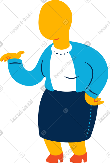 Chubby old woman standing PNG, SVG