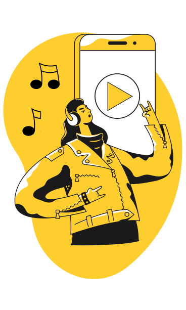 Person rocking out while listening to music PNG, SVG
